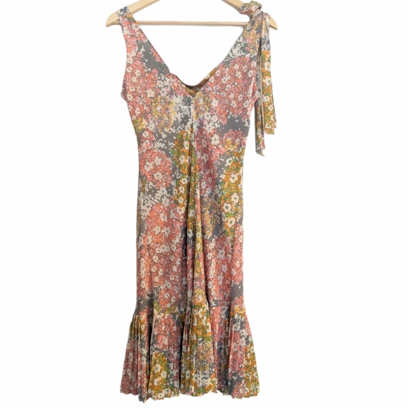 New Gipsy Flowy Dress With Accordion Pleats Size 6 - Picture 4 of 8